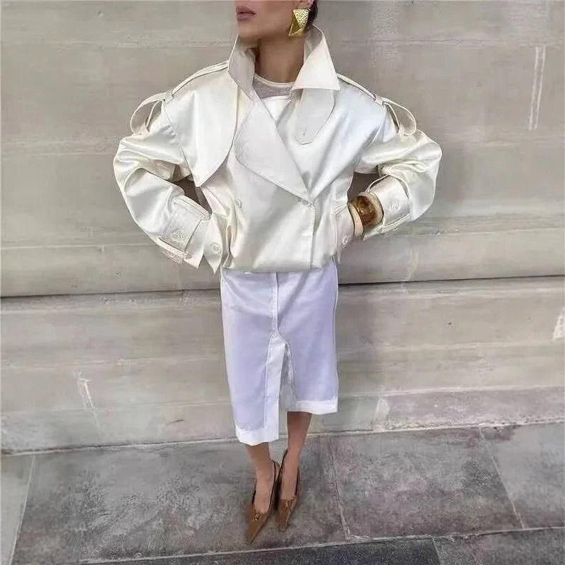 Anais Retro-Windjacke mit Doppelknopf
