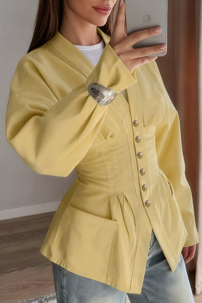 Beatrice Falten Slim Vintage Taillenblazer