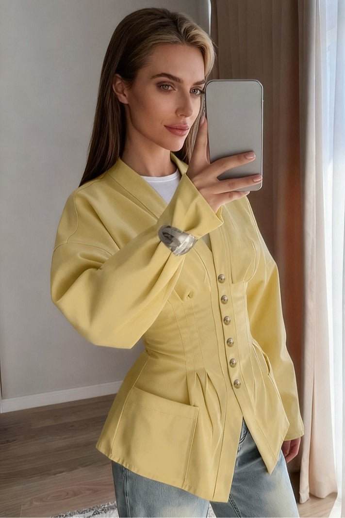 Beatrice Falten Slim Vintage Taillenblazer