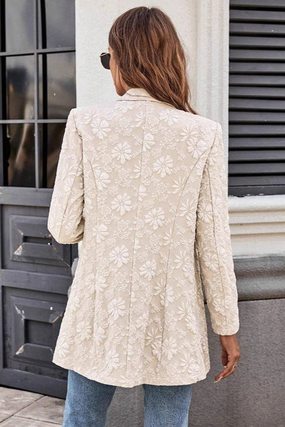 Celeste-Jacquard-Blazer mit Ein-Knopf