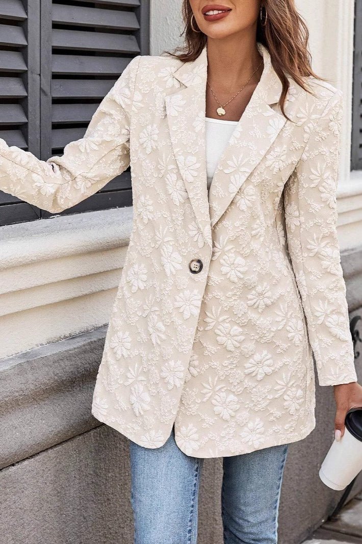Celeste-Jacquard-Blazer mit Ein-Knopf