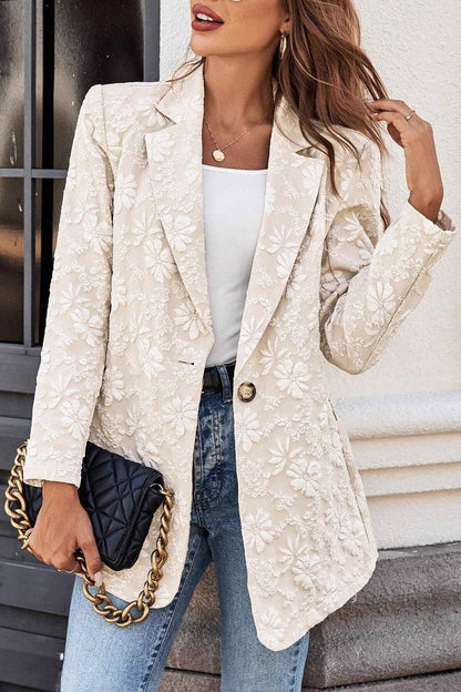 Celeste-Jacquard-Blazer mit Ein-Knopf