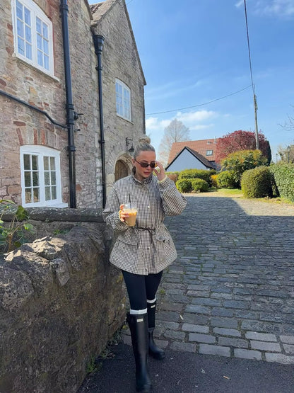 Myla Check Kapuzen-Zip-Jacke
