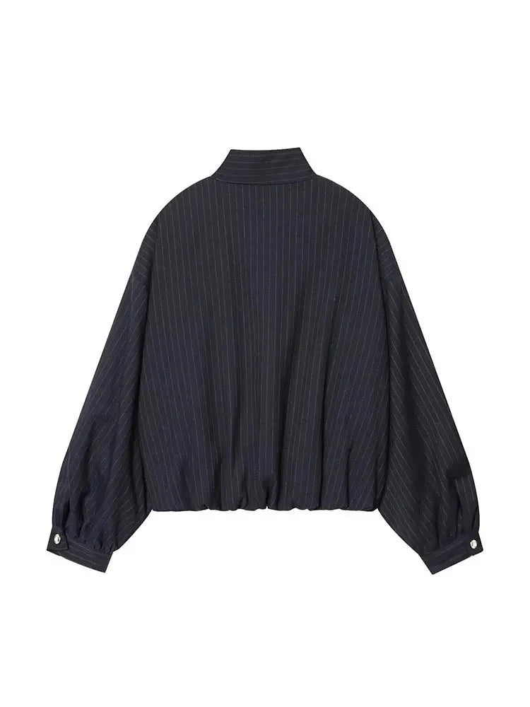 Saskia Gestreifte Jacke mit Stehkragen