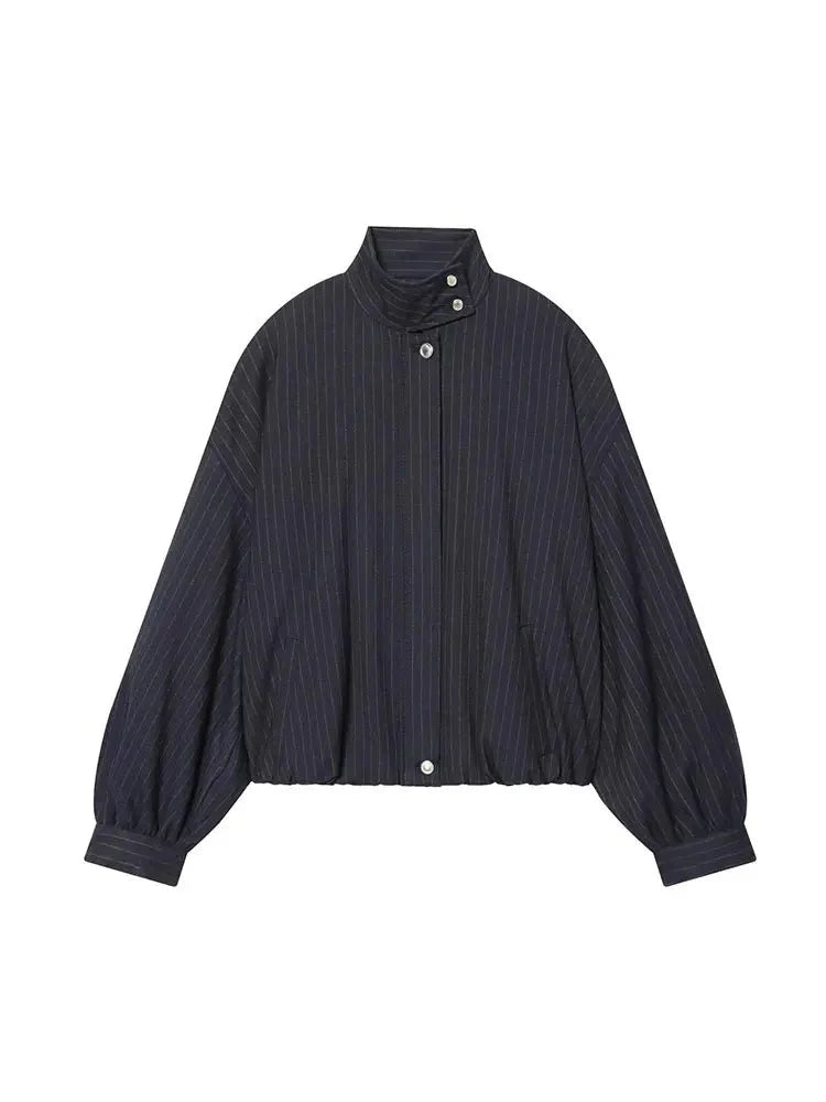 Saskia Gestreifte Jacke mit Stehkragen