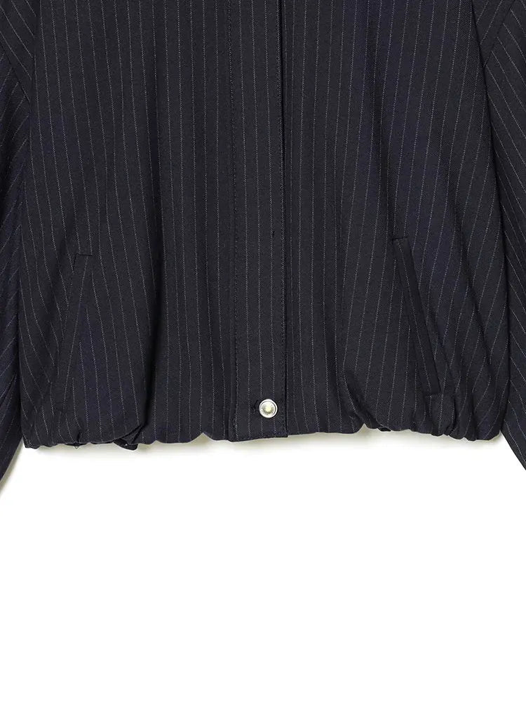 Saskia Gestreifte Jacke mit Stehkragen