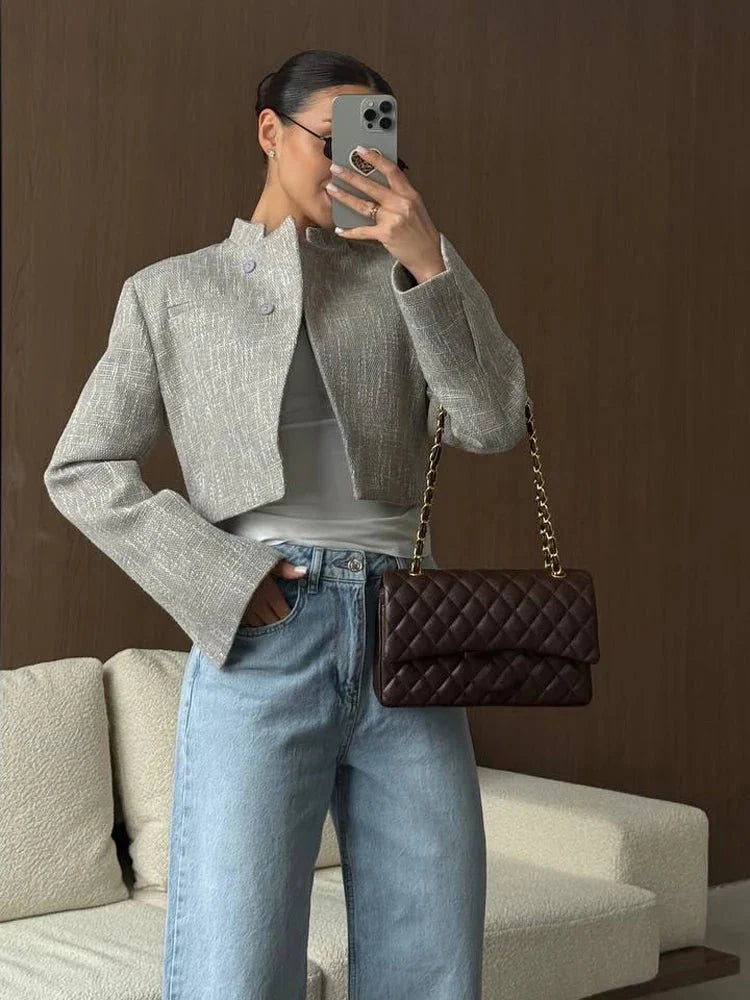 Anneliese Cropped-Blazer mit Knopfleiste