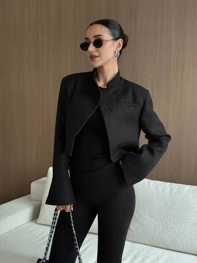 Anneliese Cropped-Blazer mit Knopfleiste