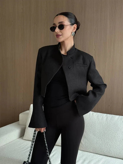 Anneliese Cropped-Blazer mit Knopfleiste