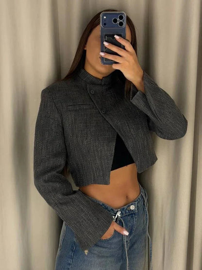 Anneliese Cropped-Blazer mit Knopfleiste