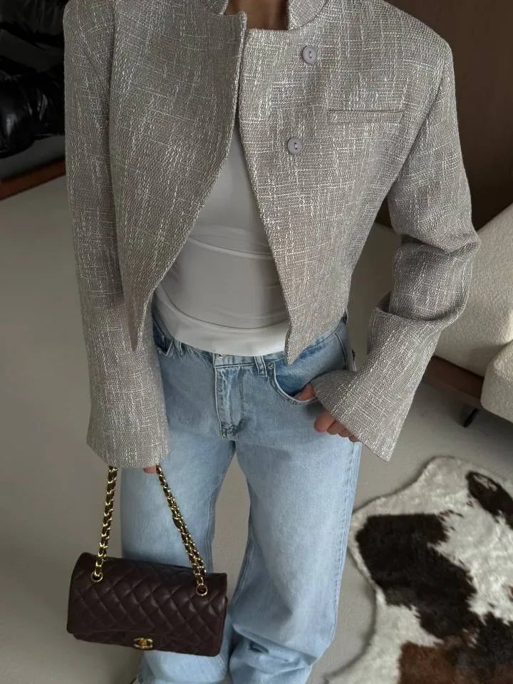 Anneliese Cropped-Blazer mit Knopfleiste