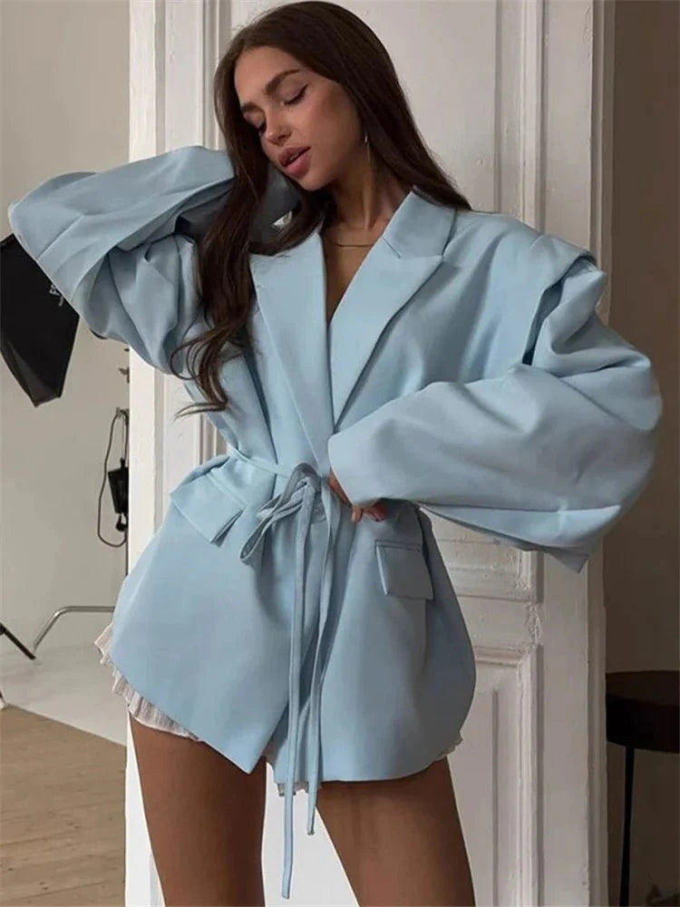 Leandra Blazer with wide sleeves and belt