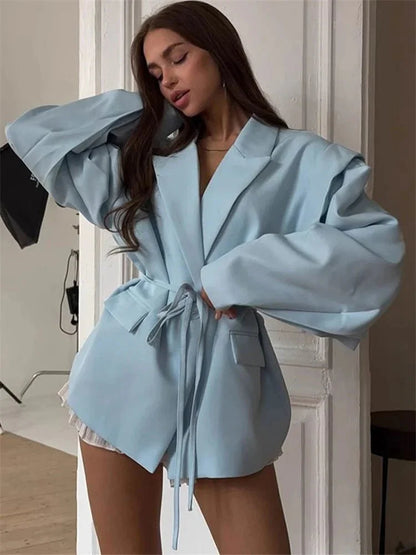 Leandra Blazer with wide sleeves and belt