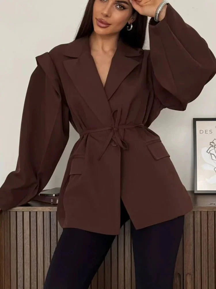 Leandra Blazer with wide sleeves and belt