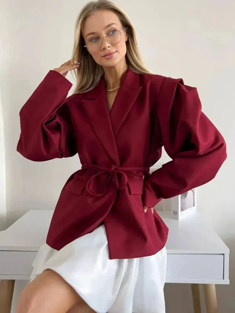Leandra Blazer with wide sleeves and belt