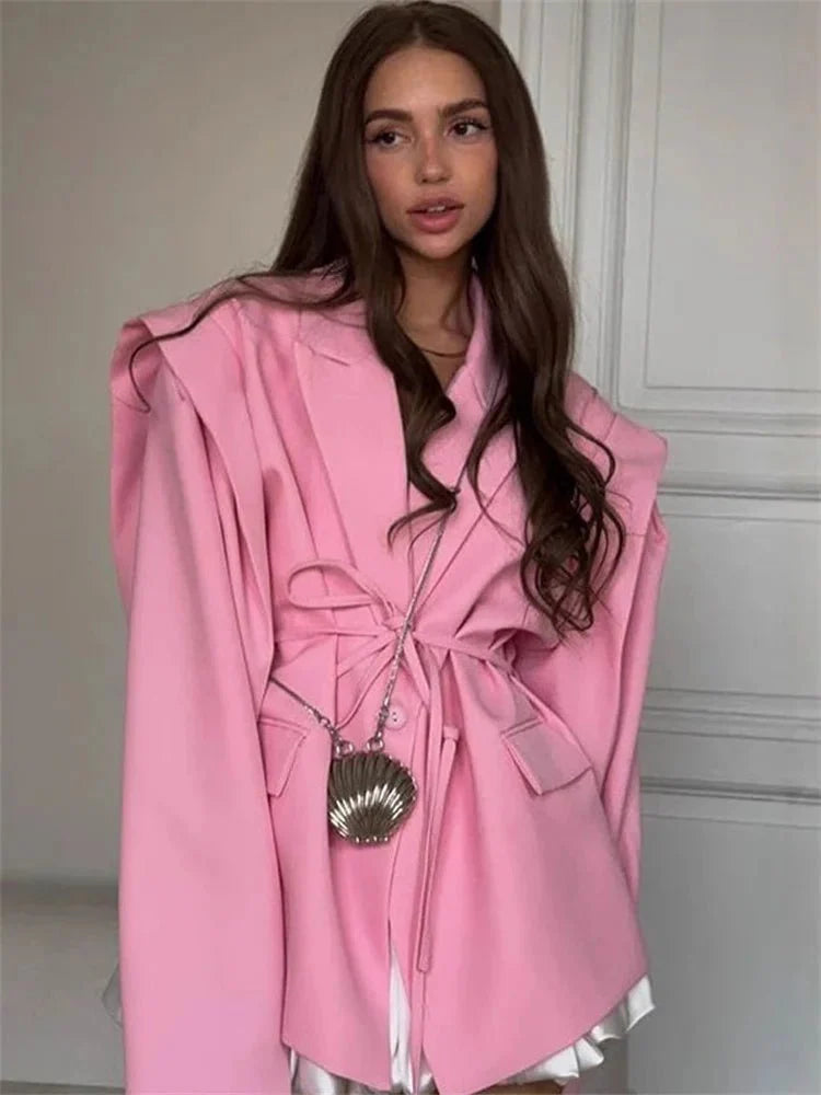Leandra Blazer with wide sleeves and belt