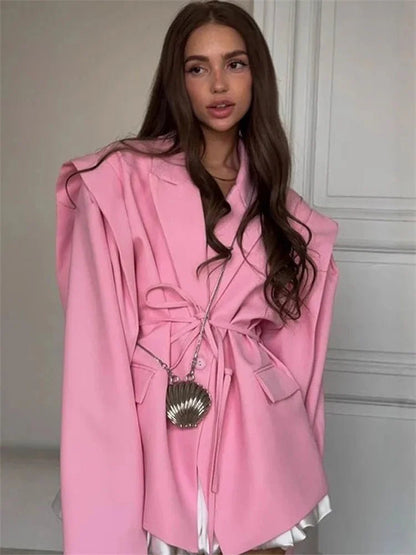 Leandra Blazer with wide sleeves and belt