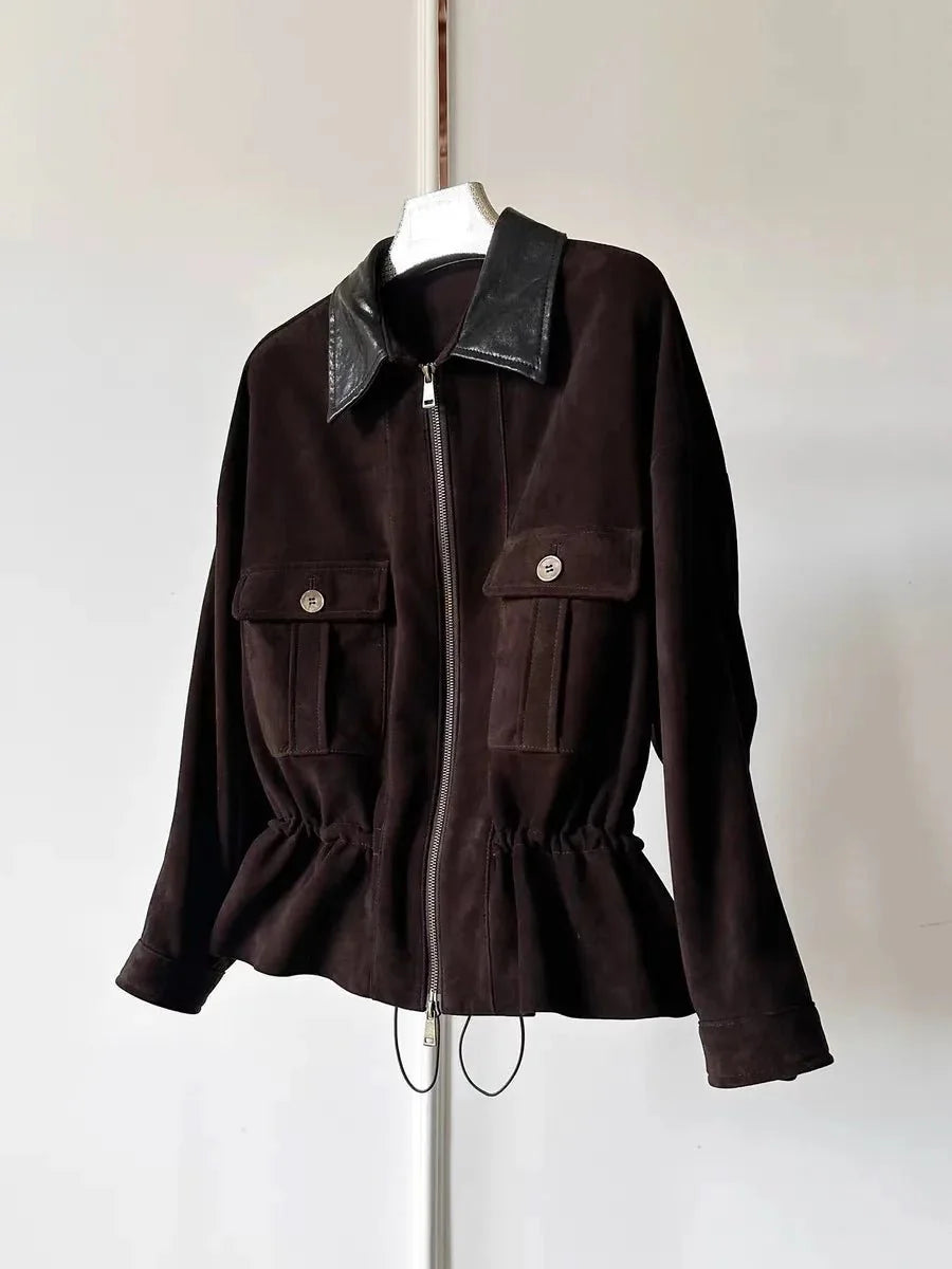 Sharmaine Slim Fit Wildlederjacke