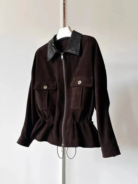 Sharmaine Slim Fit Wildlederjacke