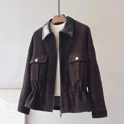 Sharmaine Slim Fit Wildlederjacke