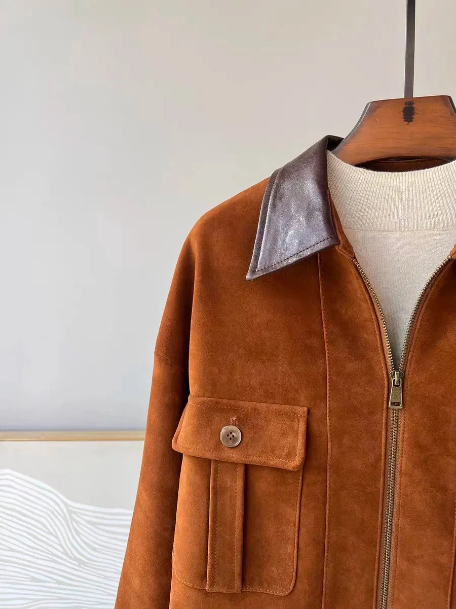 Sharmaine Slim Fit Wildlederjacke