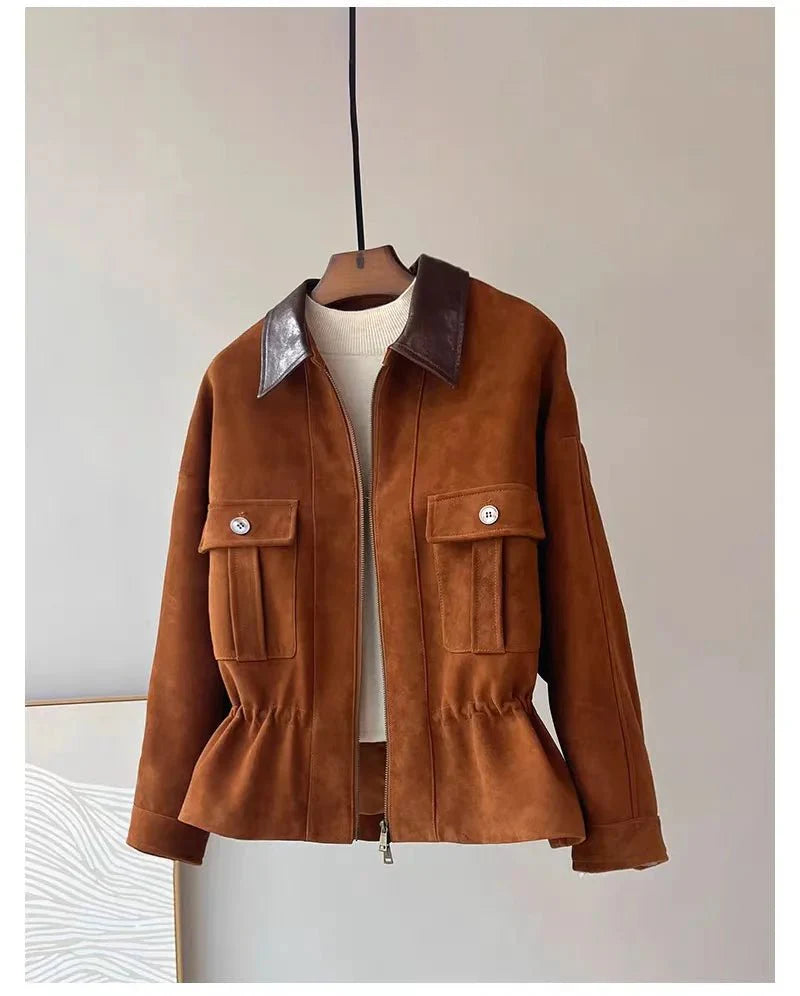 Sharmaine Slim Fit Wildlederjacke