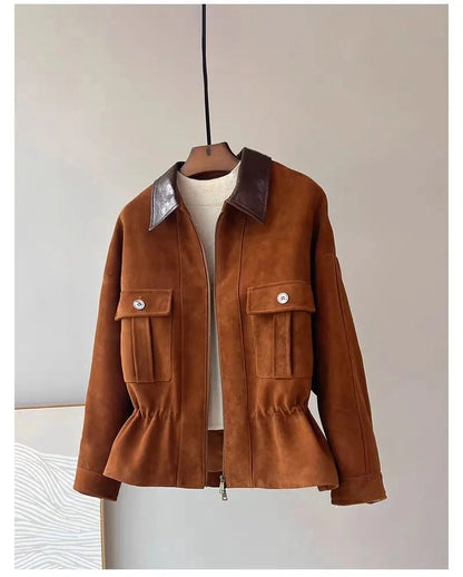 Sharmaine Slim Fit Wildlederjacke