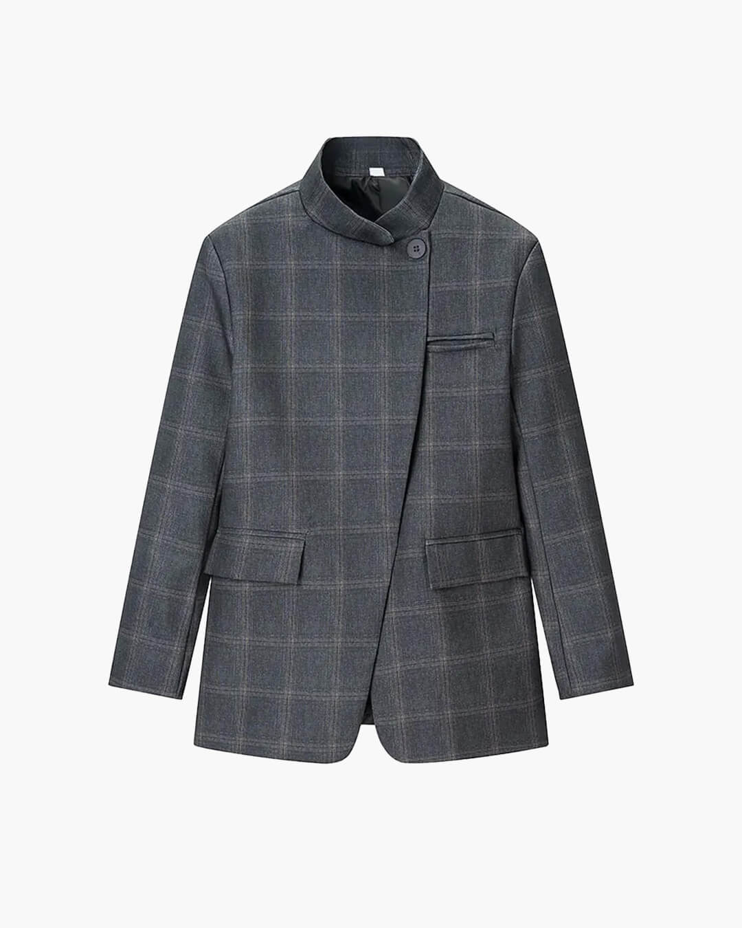 Sofia Karierter Stehkragen-Blazer