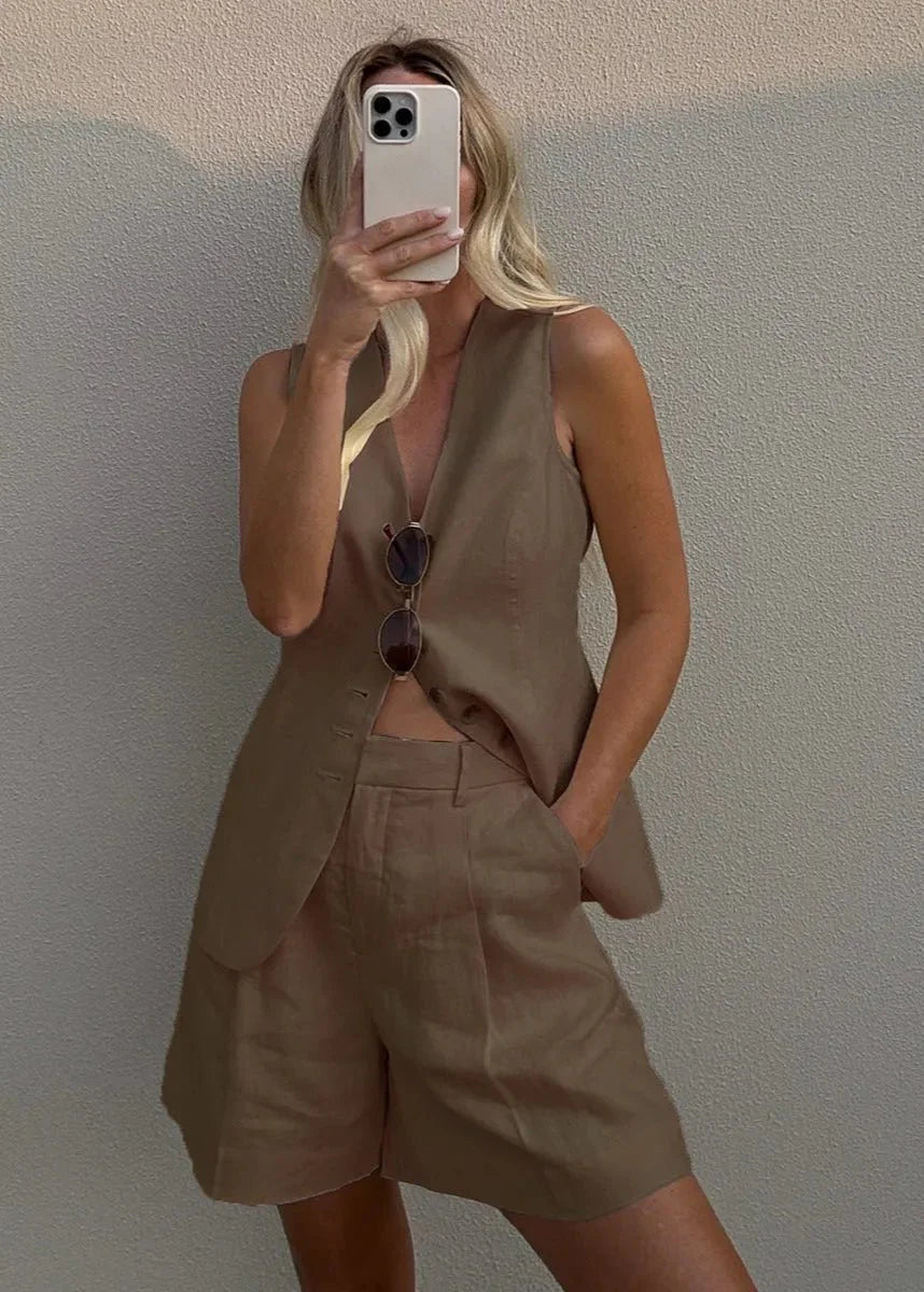 Bianca Tailored Vest and Shorts Set