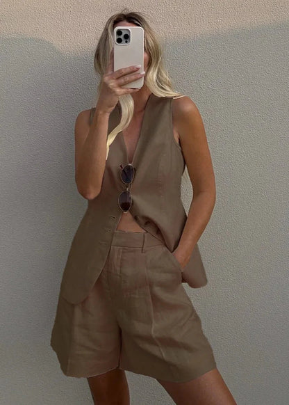Bianca Tailored Vest and Shorts Set