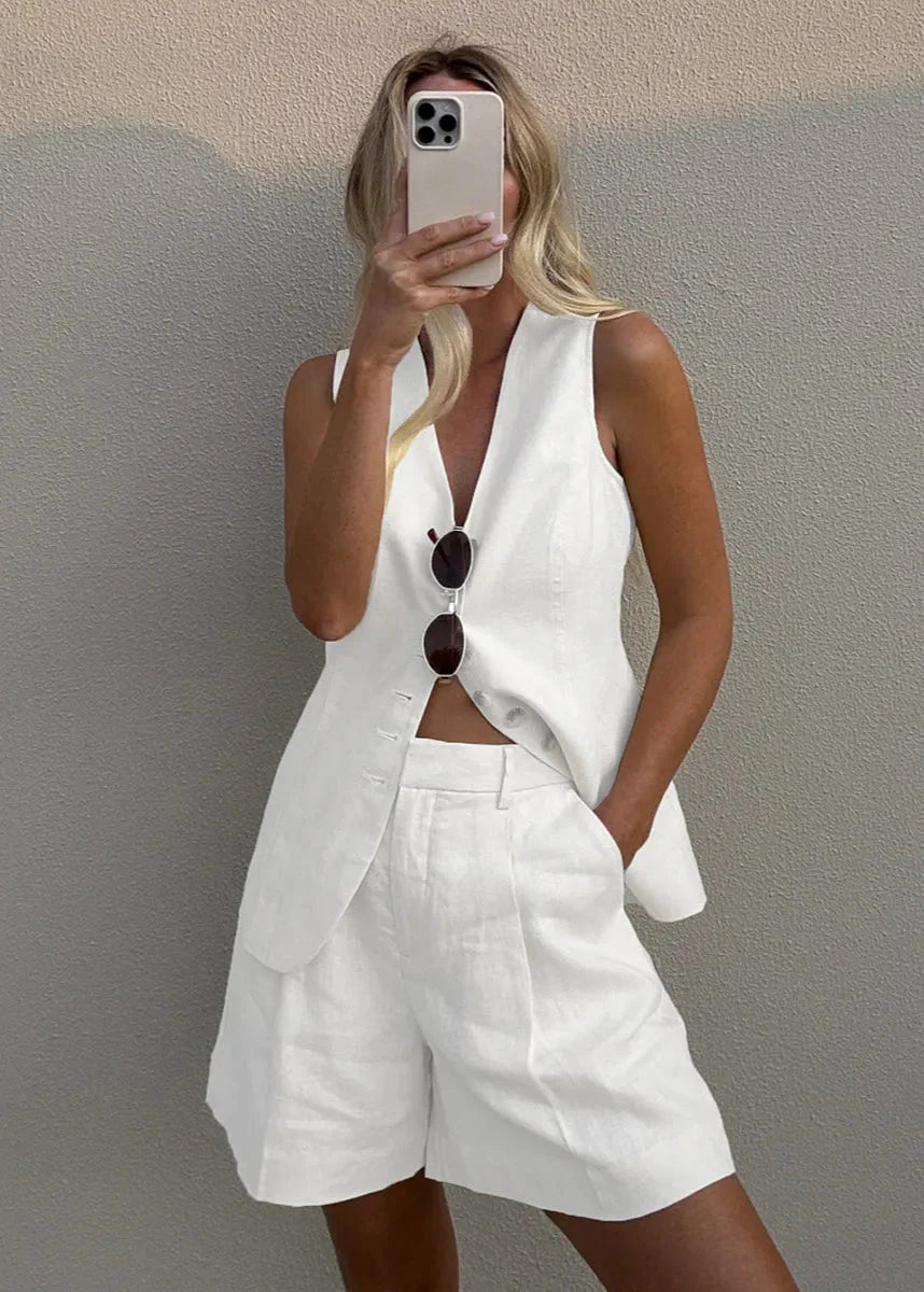 Bianca Tailored Vest and Shorts Set