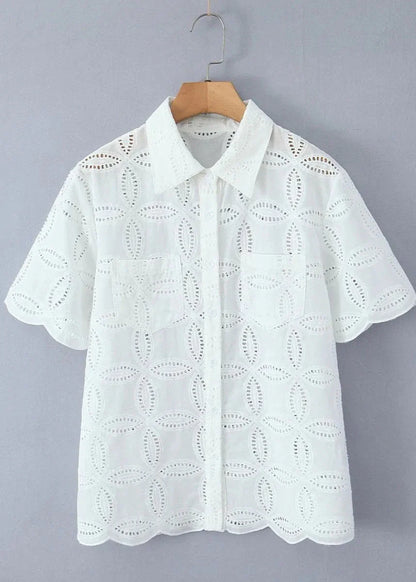 Beatrice Embroidered Cotton Shirt and Skirt Set