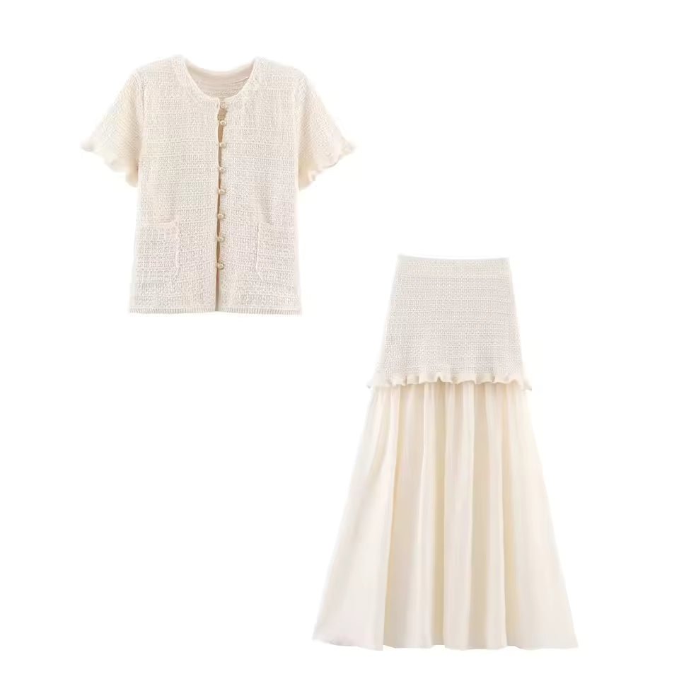 Beatrice Strick-Top & Faltenrock-Set