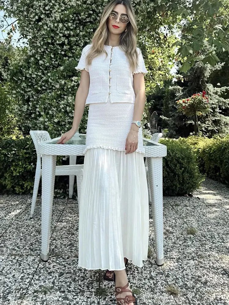 Beatrice Strick-Top & Faltenrock-Set