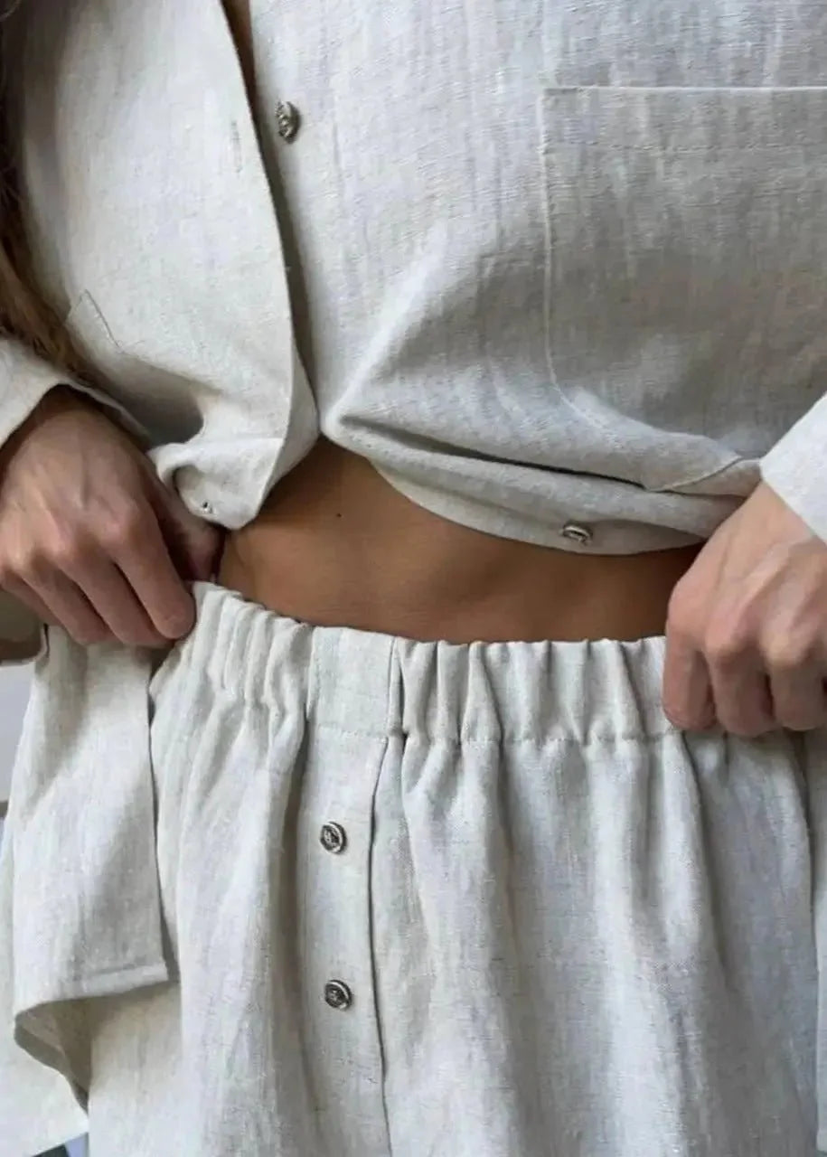 Beatrice Leinен Co-Ord Set in entspannter Passform