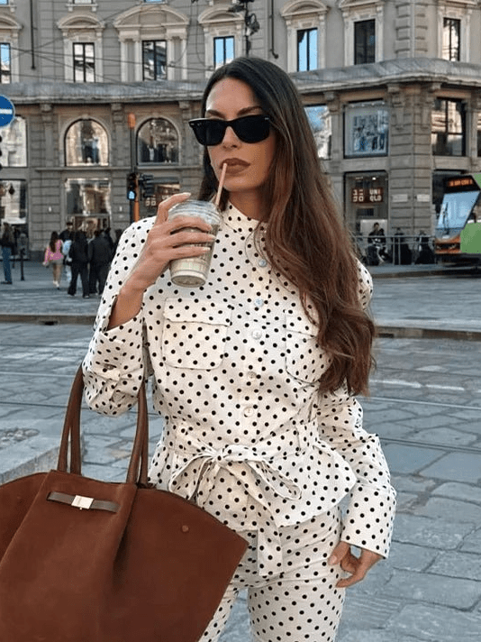 Cherry Punktjacke & Caprihosen-Set