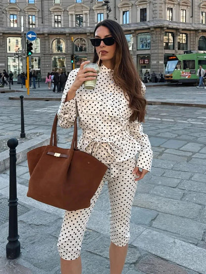 Cherry Punktjacke & Caprihosen-Set