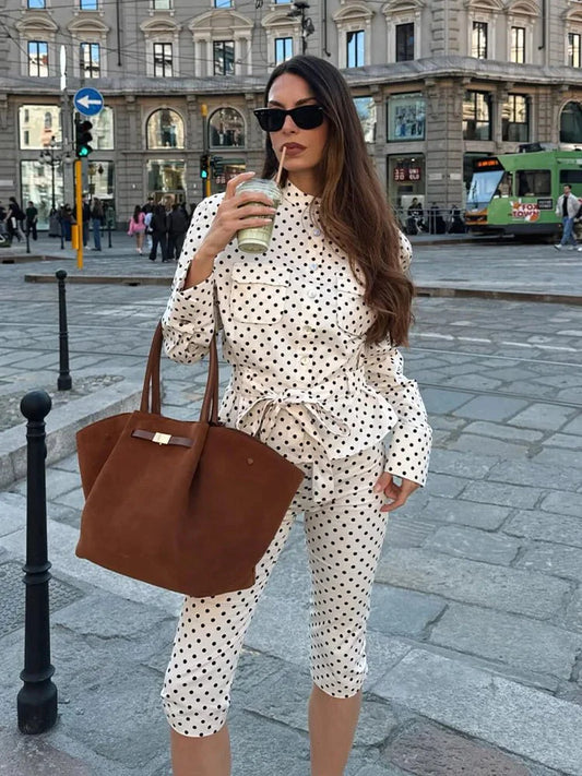 Cherry Punktjacke & Caprihosen-Set