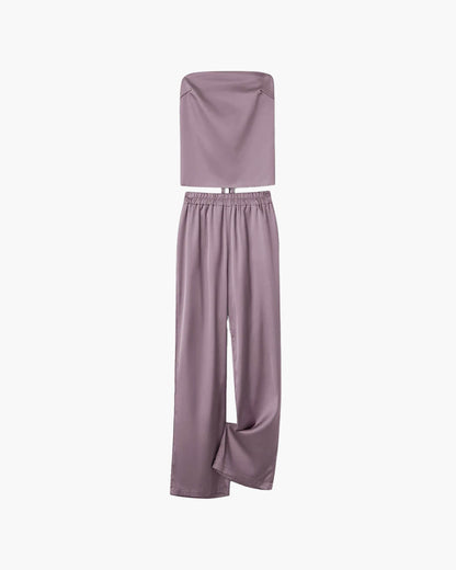 Felicity Bandeau-Hosenanzug aus Satin