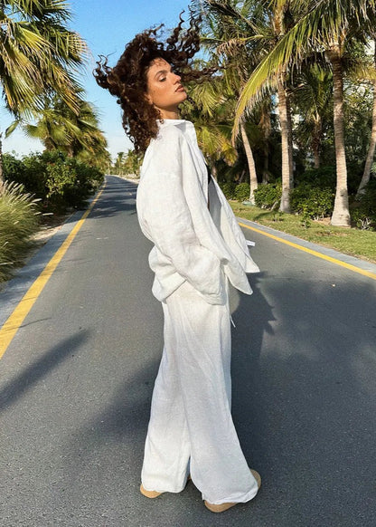Sophia Baumwollhemd & Loungehose Set