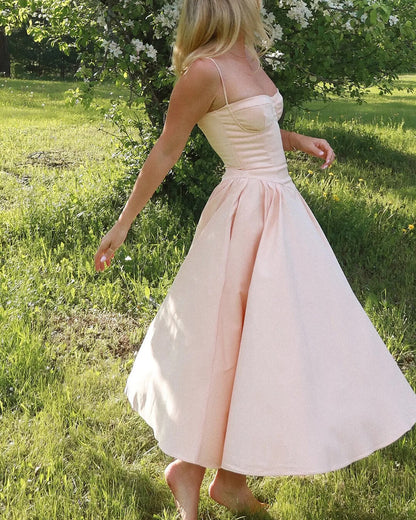 Mary Spaghetti Strap Midi Dress