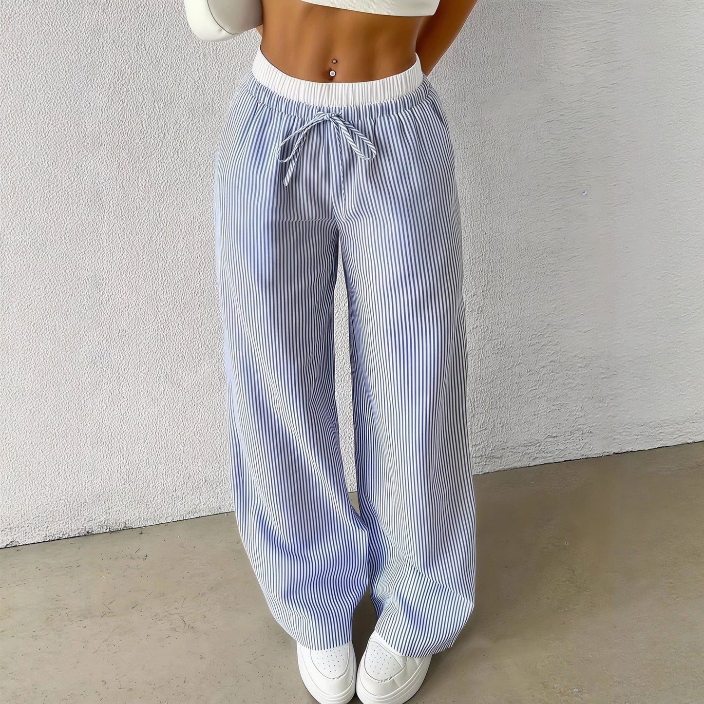 Beatrice Gestreifte Gerade Freizeithose