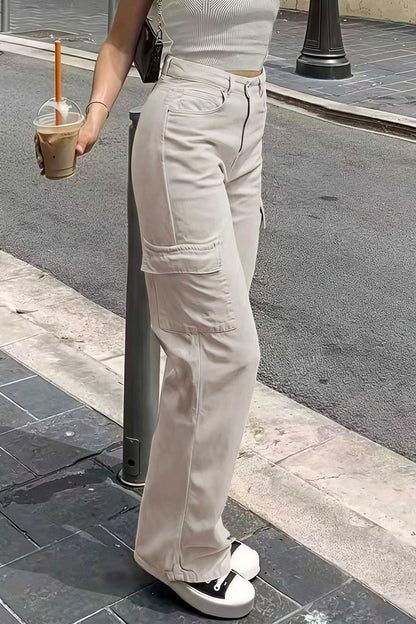 Bianca Cargo-Hose mit Taschen, gerade