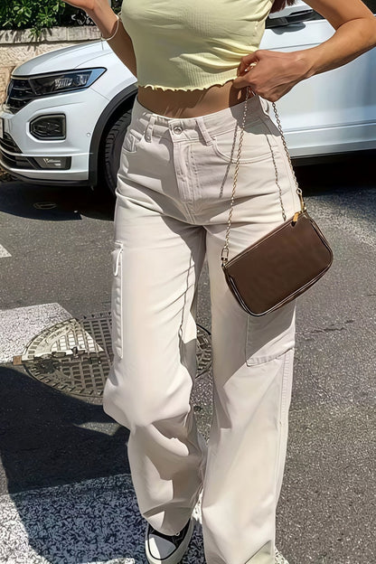 Bianca Cargo-Hose mit Taschen, gerade