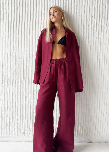 Bianca Relaxed Baumwollhemd & Weithose Set