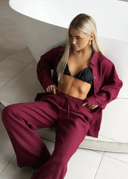 Bianca Relaxed Baumwollhemd & Weithose Set