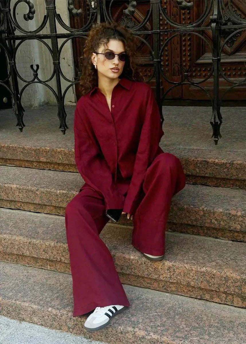 Bianca Relaxed Baumwollhemd & Weithose Set