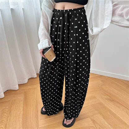 Elizabeth Polka Dot Weite Leinenhose