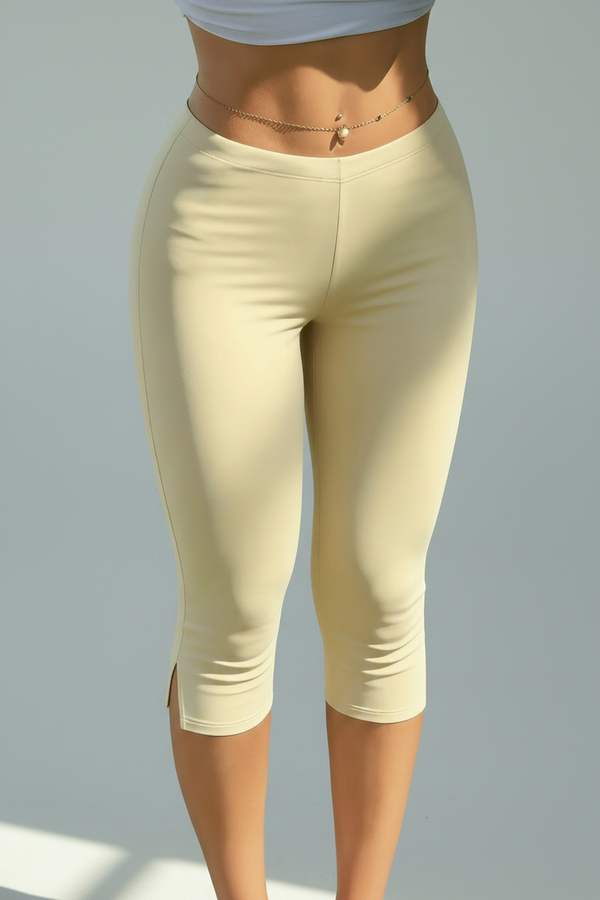 Halia Capri Leggings with Slit Hem