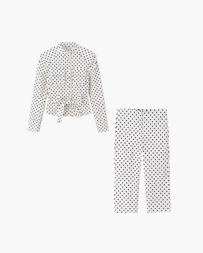 Jia Polka Dot High-Waist Hosen-Set